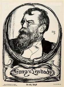 Franz von Stuck - Portrait Franz von Lenbach, 1896. Free illustration for personal and commercial use.