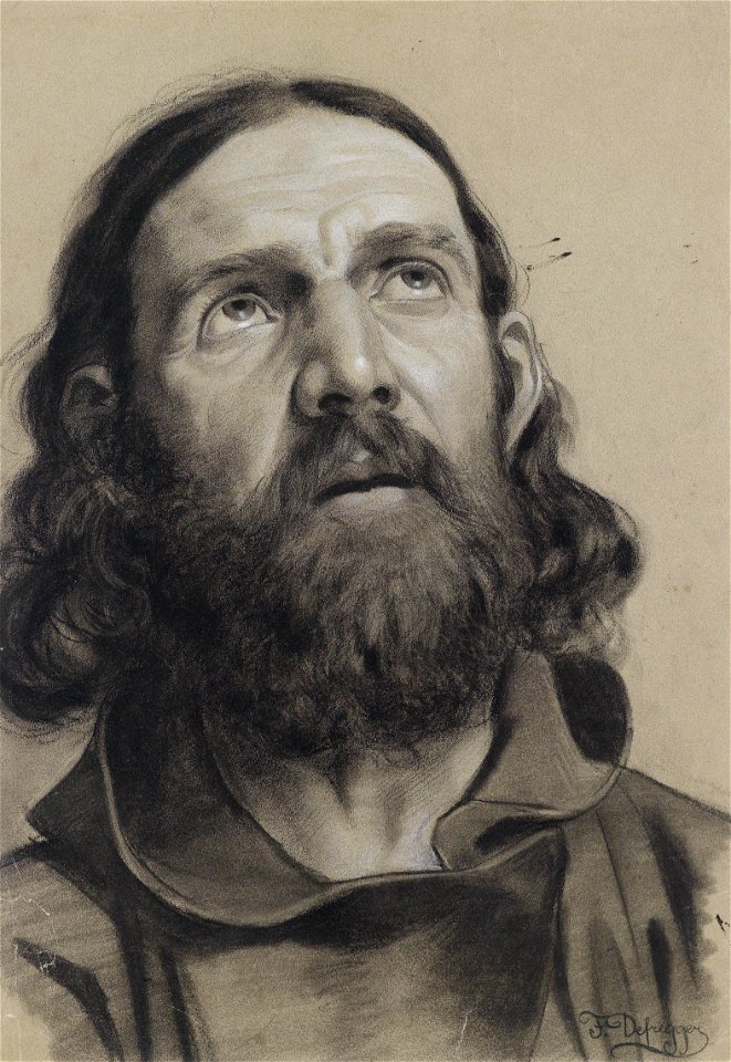 Franz von Defregger Studie eines bärtigen Mannes
