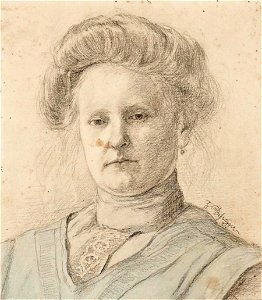 Franz von Defregger Damenporträt Bleistift