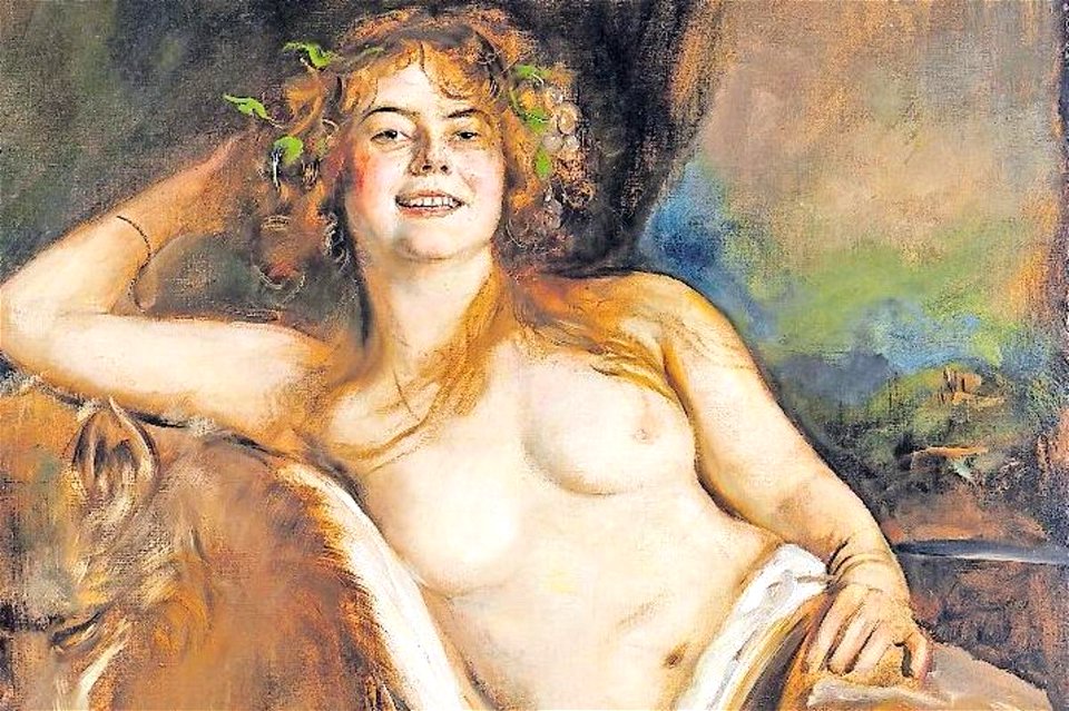 Franz von Lenbach - Julie Virginie Scheuermann als Bacchantin, 1903