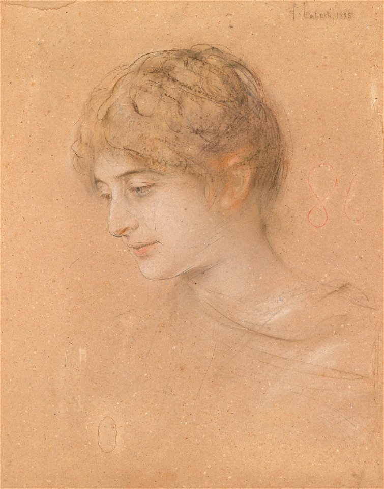 Franz von Lenbach Porträt einer jungen Frau im Halbprofil 1885