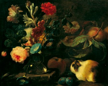 Franz Werner Tamm - Stillleben mit Meerschweinchen, Blumen und Früchten - 7668 - Österreichische Galerie Belvedere
