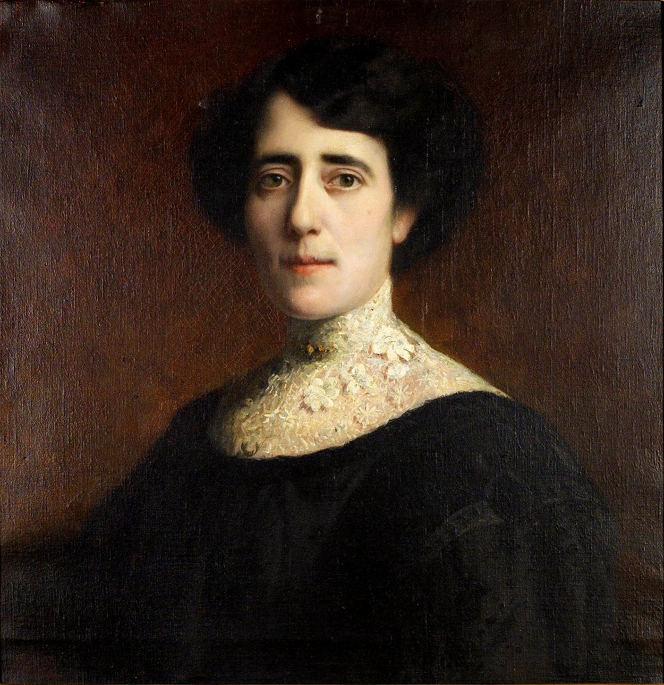 Franz von Stuck (attr) Portrait einer Dame mit Spitzenkragen