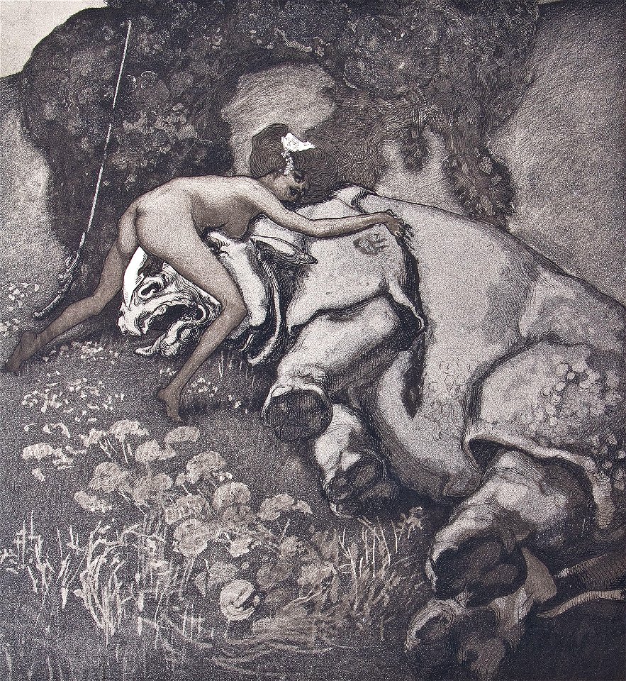 Franz von Bayros Die Nashornjägerin 1907
