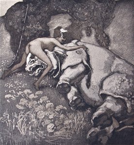 Franz von Bayros Die Nashornjägerin 1907