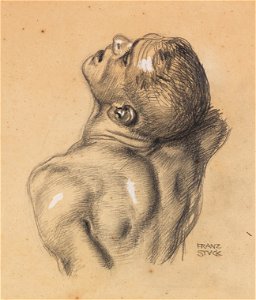 Franz von Stuck Männlicher Akt Kopf und Schulter