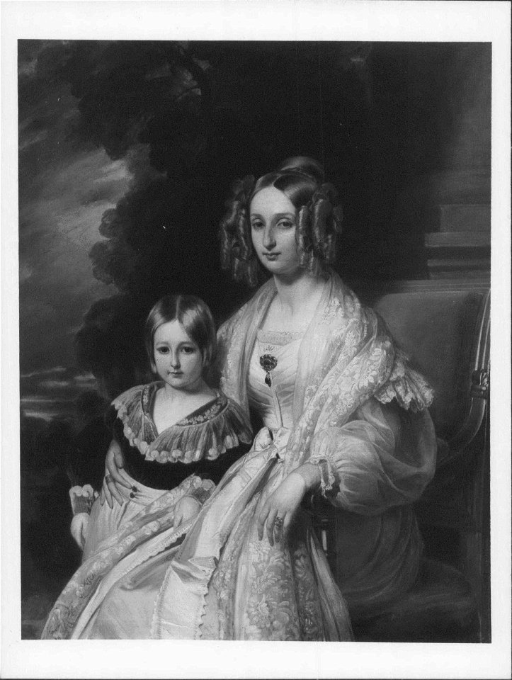 Franz Xaver Winterhalter (1805-73) - Louise, Queen of the Belgians with Leopold, Duke of Brabant, later Leopold II, King of the Belgians - RCIN 405132 - Royal Collection