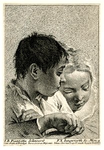 Franz Xaver Jungwierth - Half-length heads of two children, a boy with dark hair and a blonde girl; after Piazzetta. 1753, 1865,1014.366