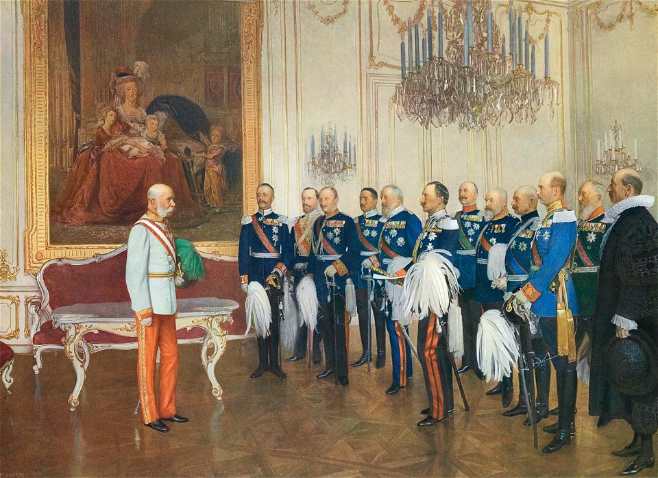 Franz von Matsch Die deutschen Bundesfürsten huldigen Kaiser Franz Joseph