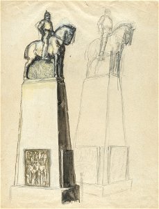 Franz von Stuck Studie zu einem Reiterdenkmal