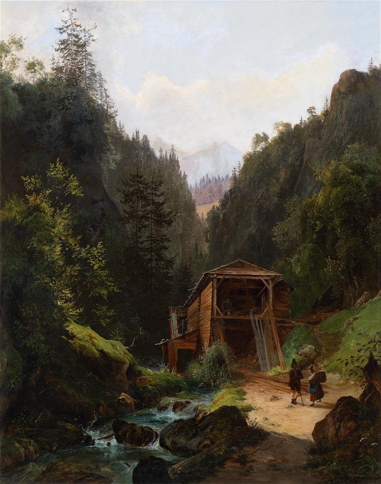 Franz Wipplinger Landschaft mit Mühle 1836