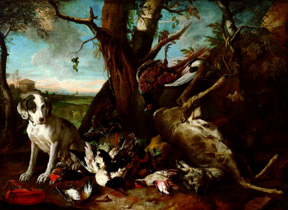 Franz Werner Tamm - Totes Wild, von einem Jagdhund bewacht - GG 1165 - Kunsthistorisches Museum