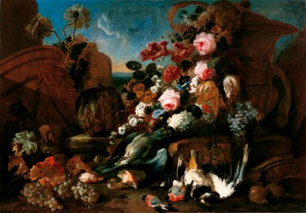 Franz Werner Tamm - Stillleben mit Blumen, toten Vögeln und Ruinenstücken - 6620 - Österreichische Galerie Belvedere
