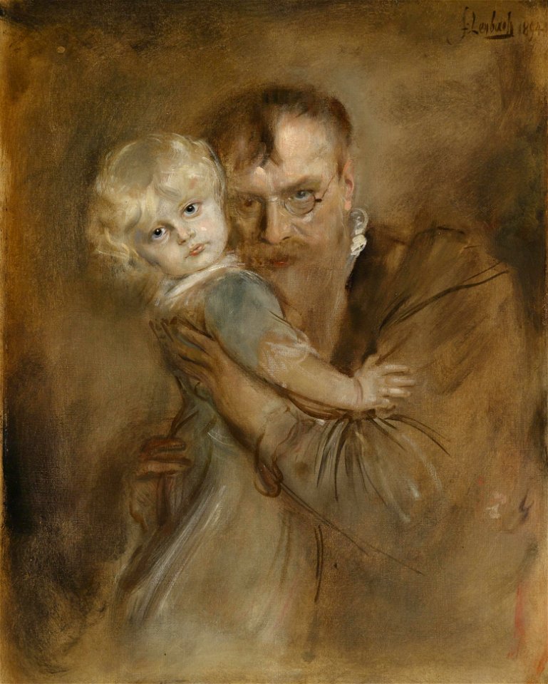 Franz von Lenbach Selbstportrait mit Tochter Marion 1894
