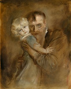 Franz von Lenbach Selbstportrait mit Tochter Marion 1894