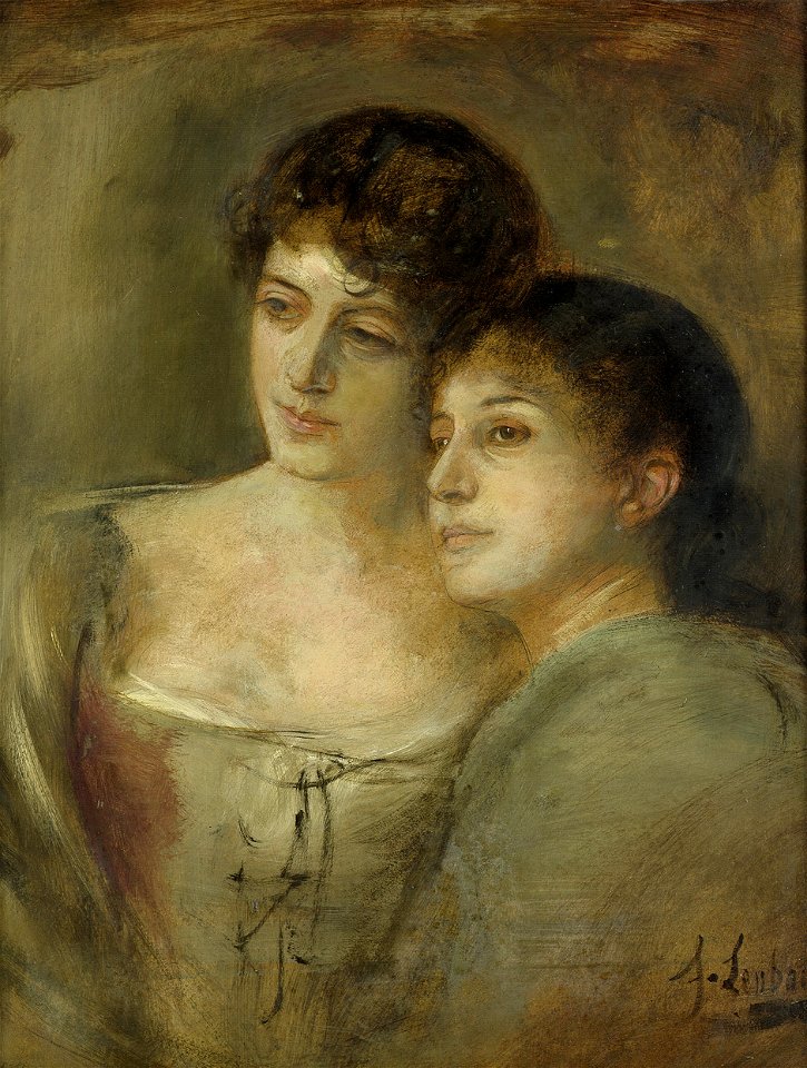 Franz von Lenbach Brustbild zweier junger Damen