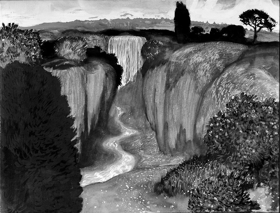 Franz von Stuck - Landschaft mit Wasserfall - 13016 - Bavarian State Painting Collections