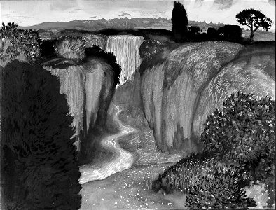 Franz von Stuck - Landschaft mit Wasserfall - 13016 - Bavarian State Painting Collections