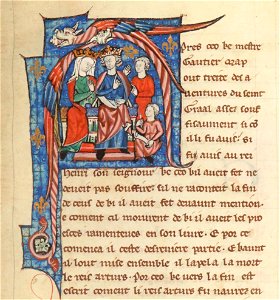 Français 123, fol. 129, Gautier Map, Aliénor d'Aquitaine, Henri II Plantagenêt