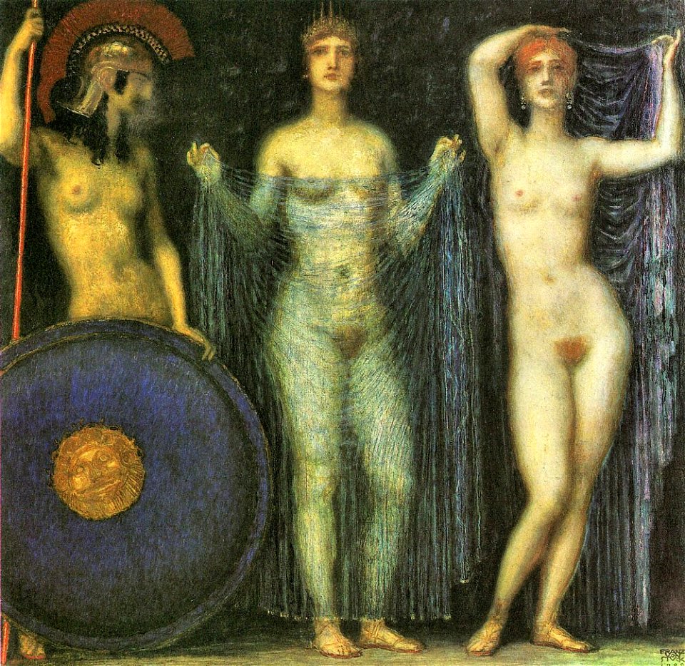 Franz von Stuck - The three goddesses Athena, Hera and Aphrodite, 1923