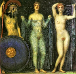 Franz von Stuck - The three goddesses Athena, Hera and Aphrodite, 1923