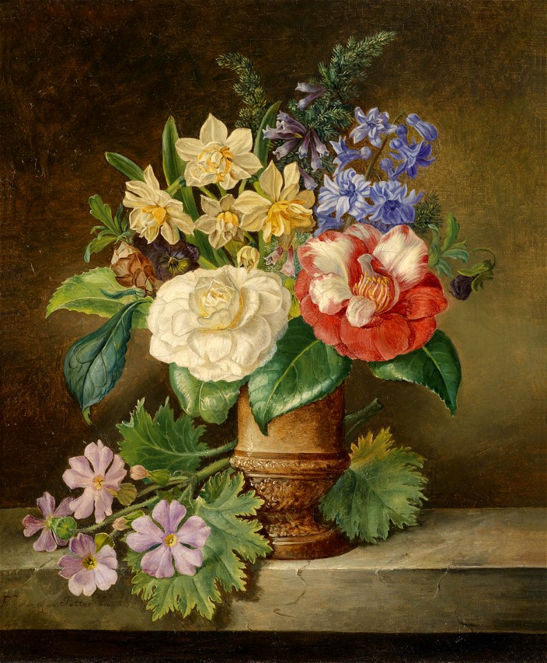 Franz Xaver Petter (attr) Blumenstillleben mit Narzissen 1852
