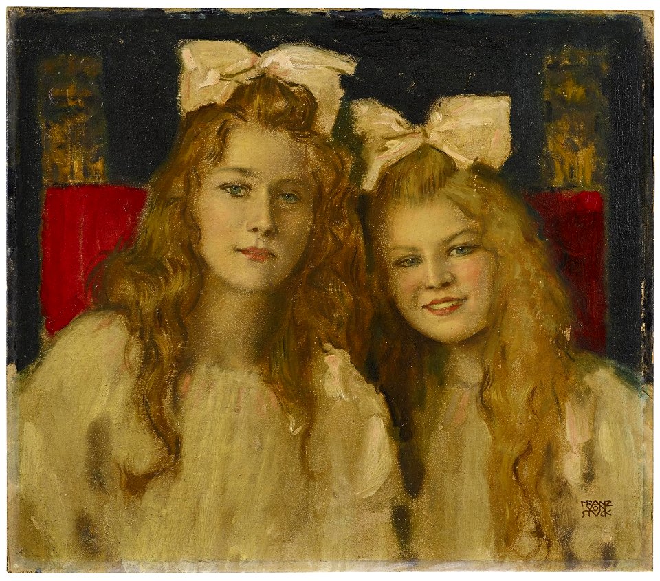 Franz von Stuck Portrait zweier junger Damen c1900