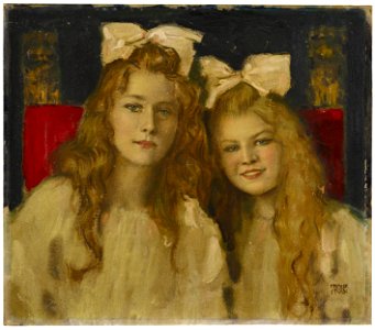 Franz von Stuck Portrait zweier junger Damen c1900