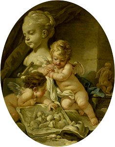 François Boucher (1703-1770) - Cupids Emblematic of the Arts, Sculpture - 1535165 - National Trust