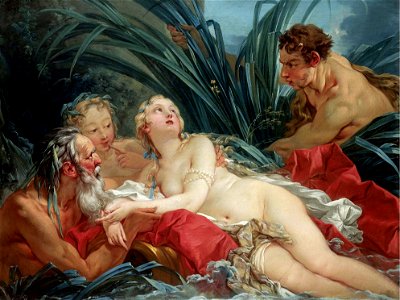 François Boucher - Pan and Syrinx, 1743. Free illustration for personal and commercial use.