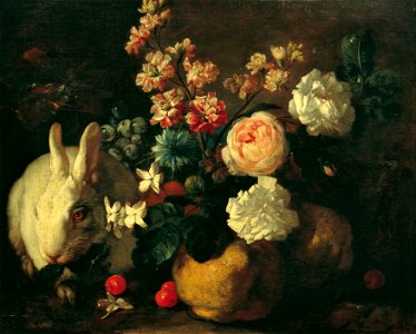 Franz Werner Tamm - Stillleben mit Kaninchen, Blumen und Früchten - 7667 - Österreichische Galerie Belvedere