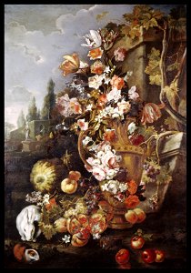 Franz Werner von Tamm - Still Life of Flowers and Fruits in a Garden - Walters 371674