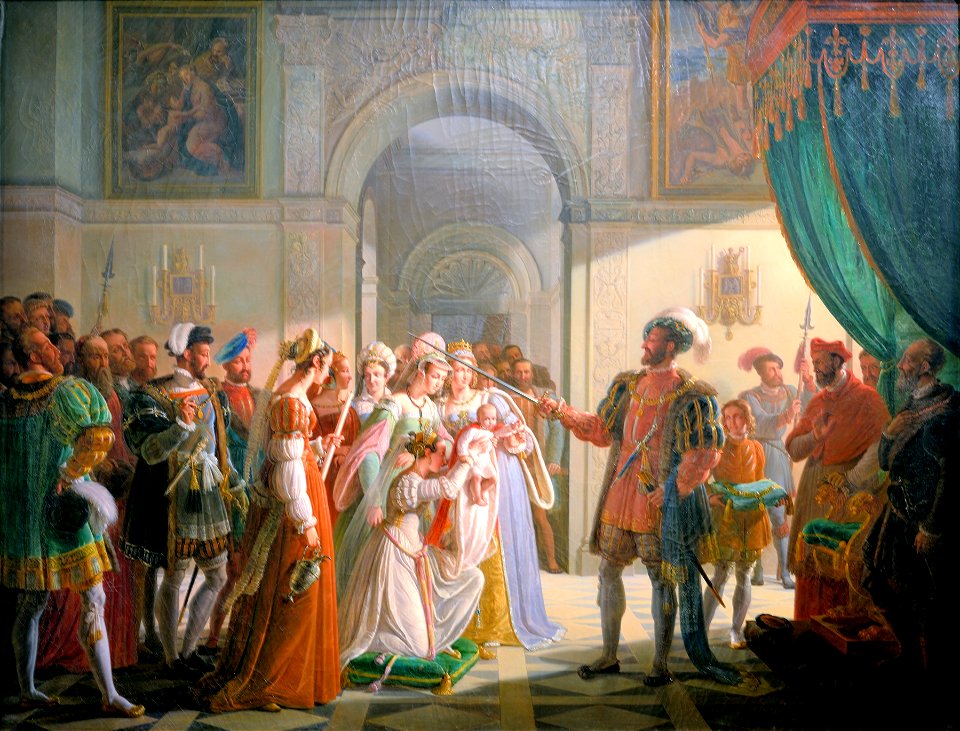 François 1er armant chevalier son petit fils François II-Pierre Révoil-MBA Lyon 2014