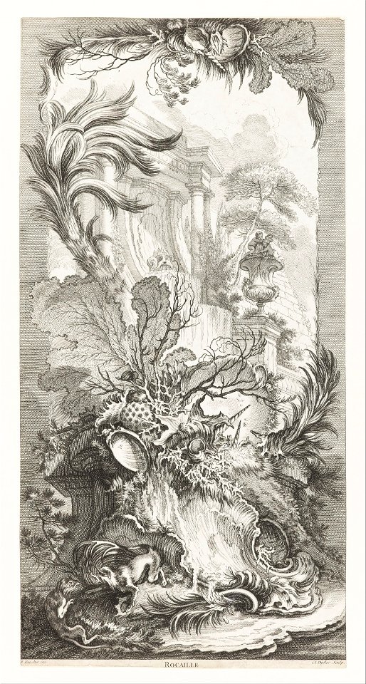 François Boucher - Rocaille (Rococo Design), in Nouveaux Morceaux pour des Paravents (New Concepts for Screens) - Google Art Project