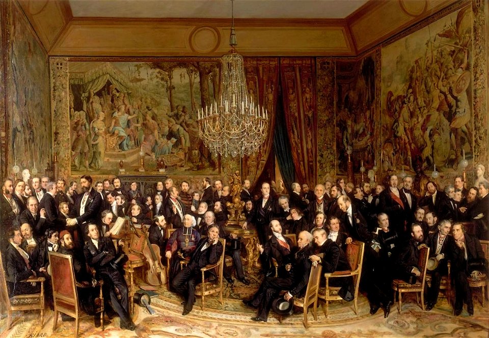 Françiois-Auguste Biard Une soirée au Louvre chez le comte de Nieuwerkerke en 1855