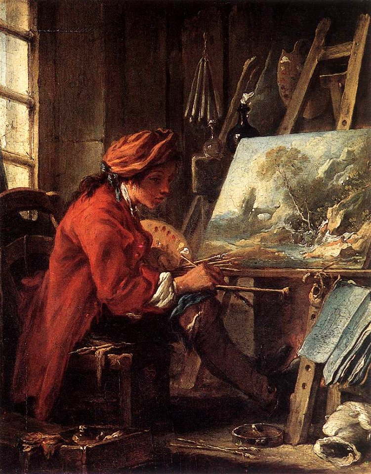 François Boucher - Painter in his Studio - WGA2893