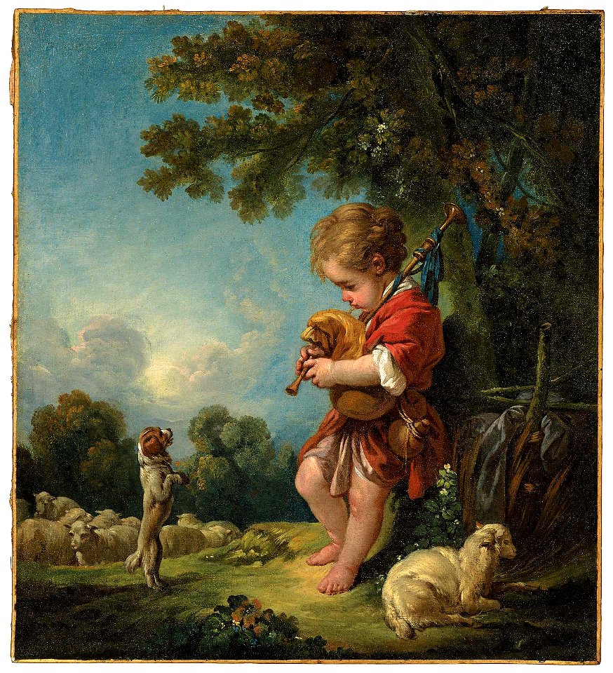 François Boucher - Shepherd Boy Playing Bagpipes - 61.958 - Museum of Fine Arts