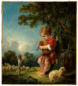 François Boucher - Shepherd Boy Playing Bagpipes - 61.958 - Museum of Fine Arts