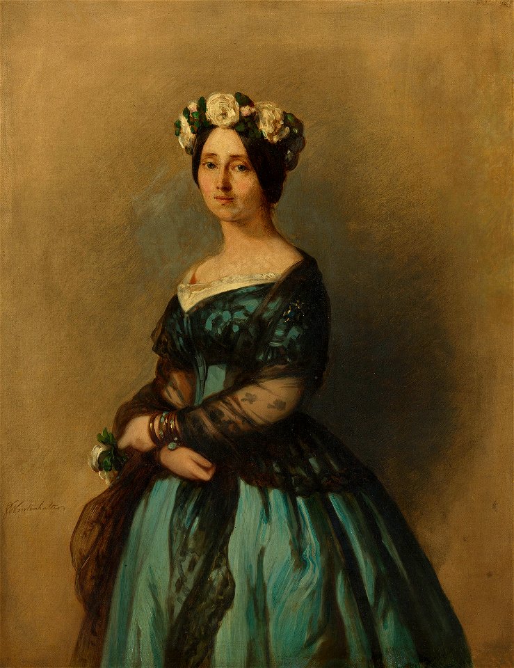 Franz Xaver Winterhalter (1805-73) - Augusta of Saxe-Weimar, Princess of Prussia, later Queen of Prussia and German Empress (1811-90) - RCIN 406273 - Royal Collection