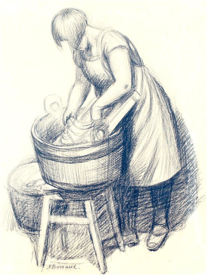 François Barraud La Marie qui lave du linge