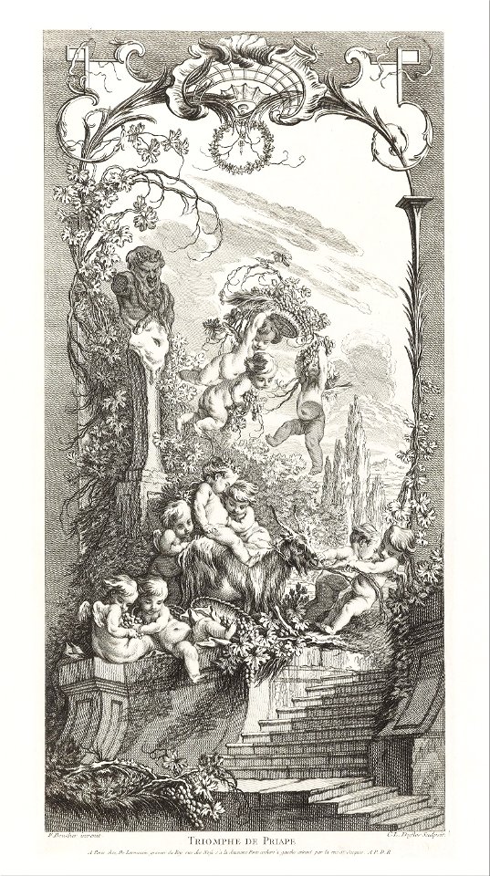 François Boucher - Triomphe de Priape (Triumph of Priapus) in Nouveaux Morceaux pour des Paravents (New Concepts for Sc... - Google Art Project