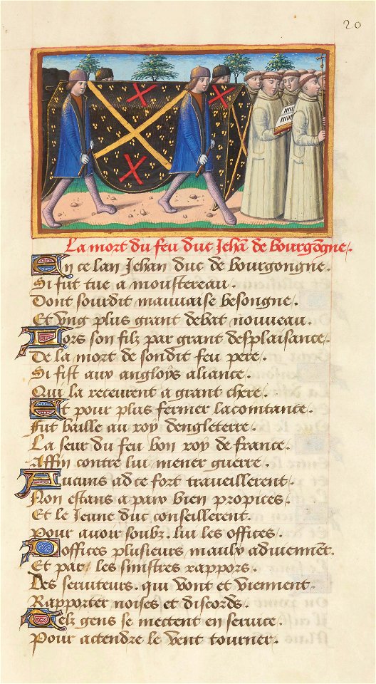 Français 5054, fol. 20, Funérailles de Jean sans Peur