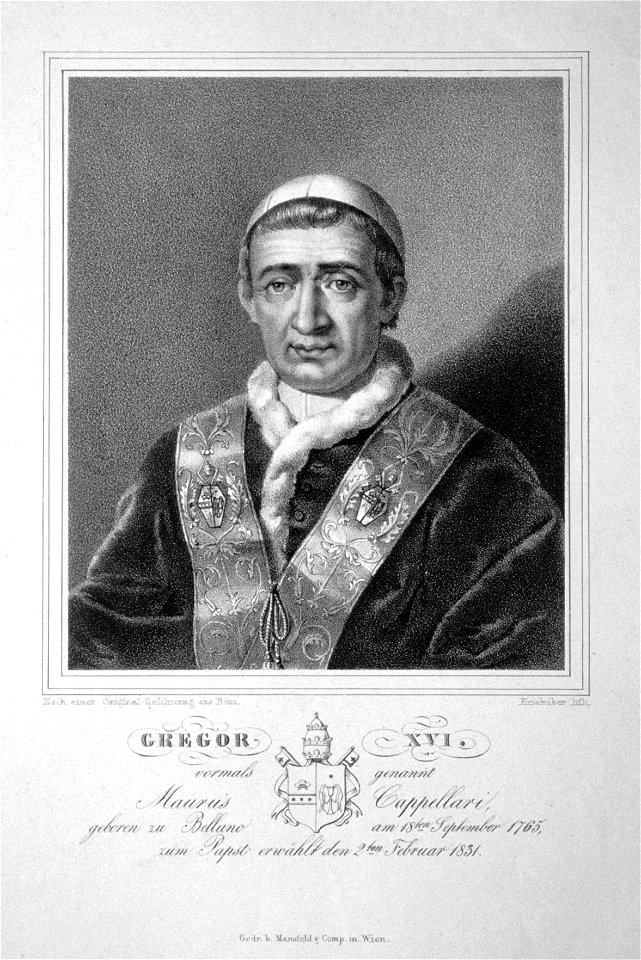 Gregor XVI.Kriehuber Litho