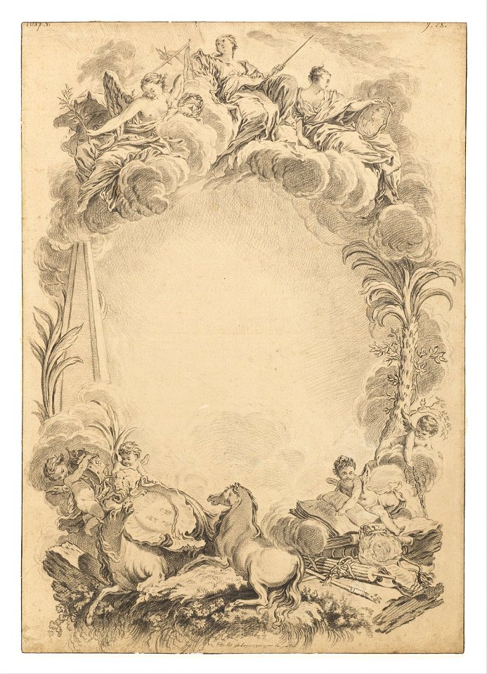 François Boucher - Design for an Escutcheon in Honor of William Earl Cowper (ca. 1665-1723) - Google Art Project
