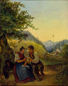 Franz Zeilner Liebespaar in Tracht