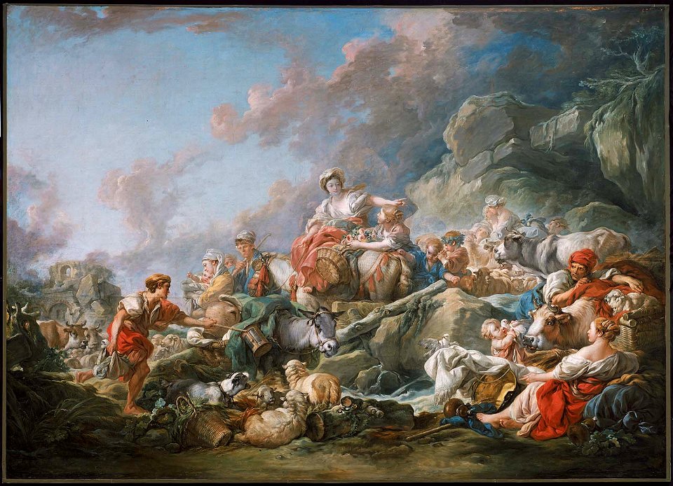 François Boucher - Return from Market - 71.3 - Museum of Fine Arts