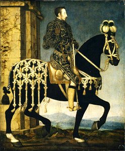 François Clouet (c.1515-1572) - Henri II of France (1519–1559), on Horseback - 446778 - National Trust. Free illustration for personal and commercial use.