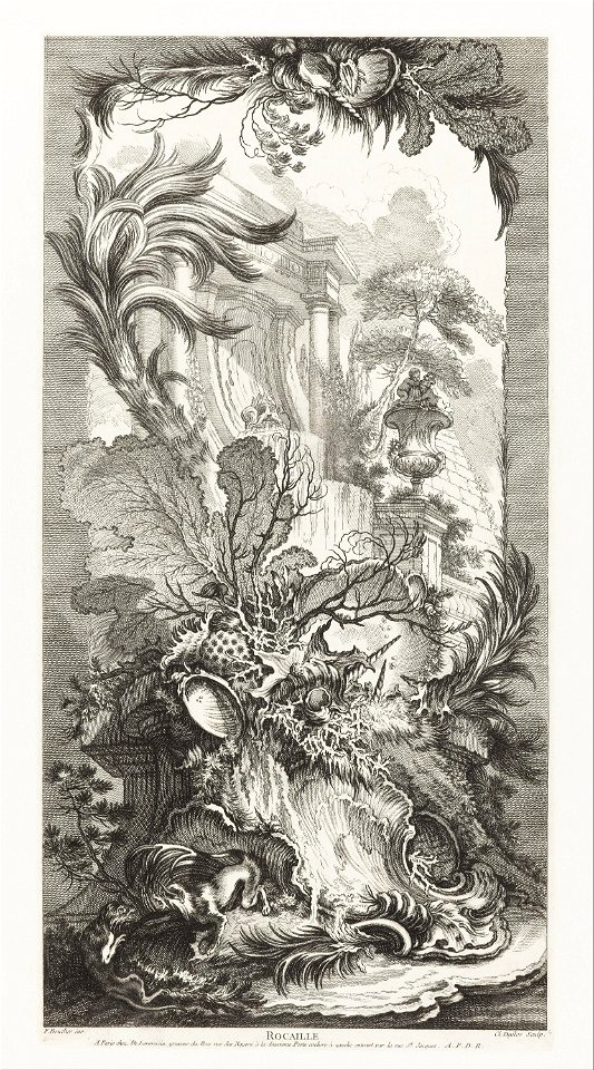 François Boucher - Rocaille (Rococo Design) in Nouveaux Morceaux pour des paravents (New Concepts for Screens) - Google Art Project