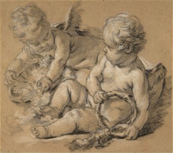 François Boucher - Two winged putti