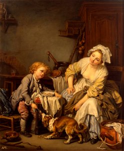 Jean-Baptiste Greuze - Spoiled Child (1760s). Free illustration for personal and commercial use.